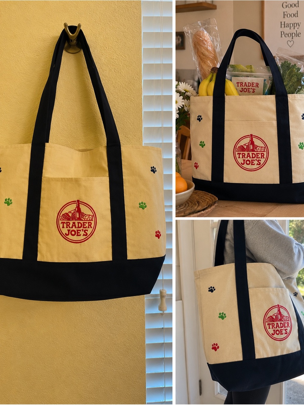 🐾🐶 Trader Joe’s Large Canvas Tote NWT